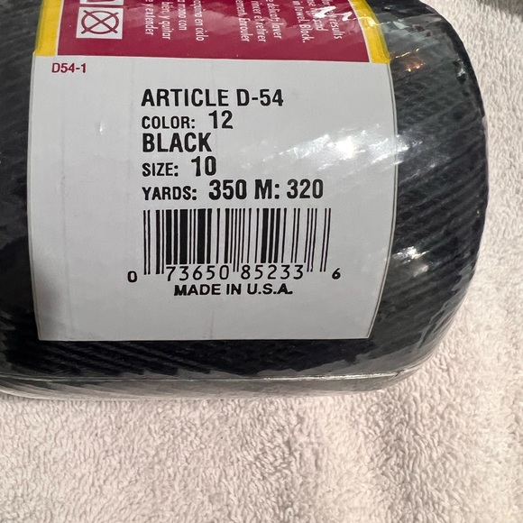South Maid Cotton Mercerized Color 12 Black 350 Yarn Crochet Lot Of 4. - Picture 4 of 6